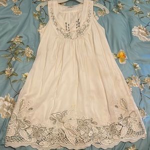 Miss Me Girls White Dress with Embroidered Edges Size XL
